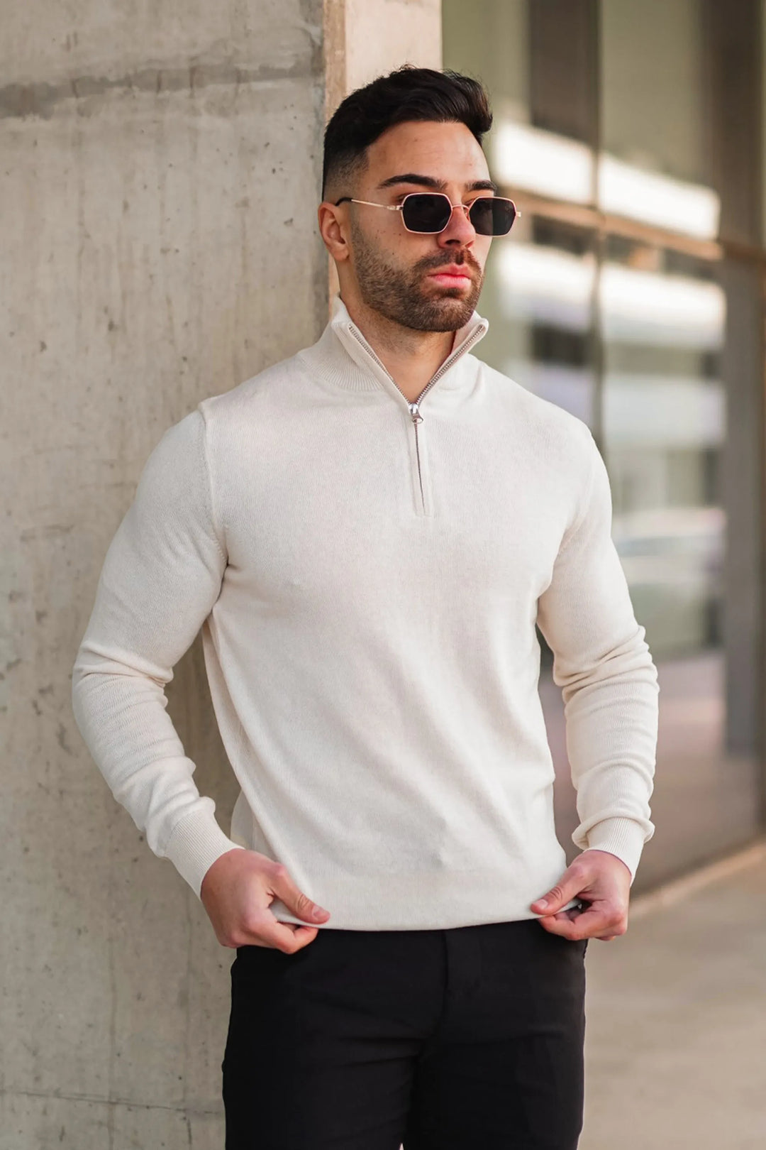 THE SANTONI QUARTER ZIP SWEATER
