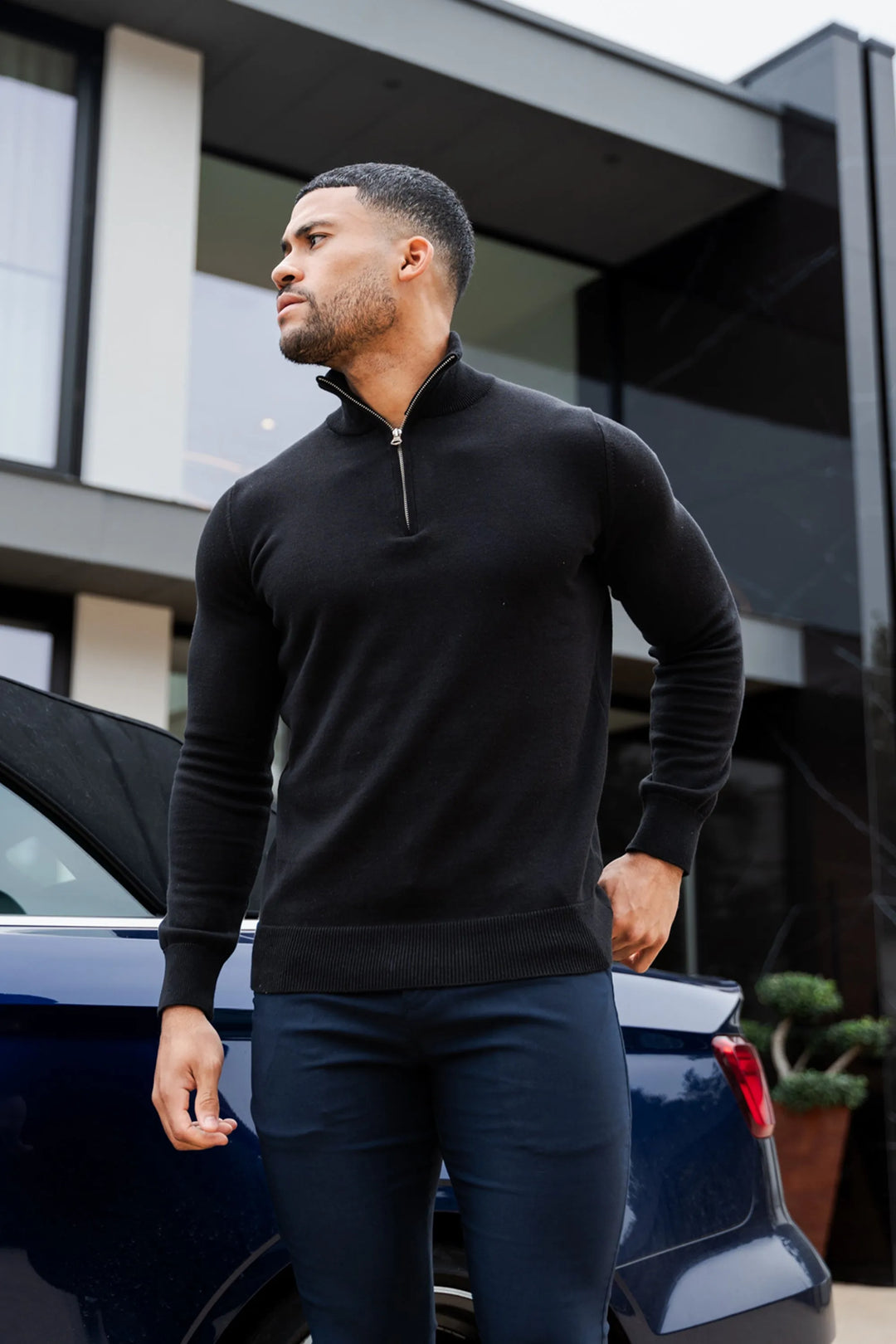 THE SANTONI QUARTER ZIP SWEATER