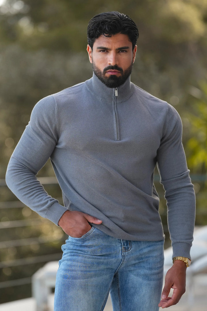 THE SANTONI QUARTER ZIP SWEATER