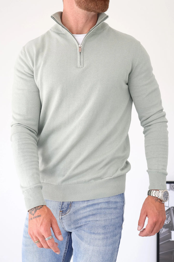 THE SANTONI QUARTER ZIP SWEATER