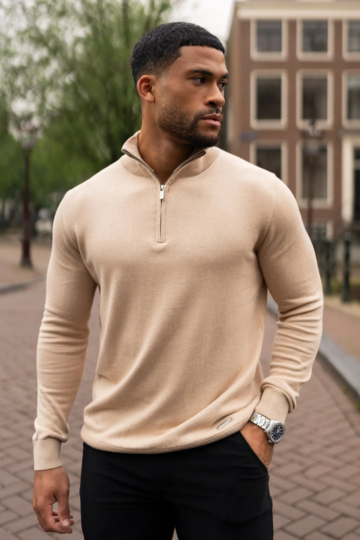 THE SANTONI QUARTER ZIP SWEATER