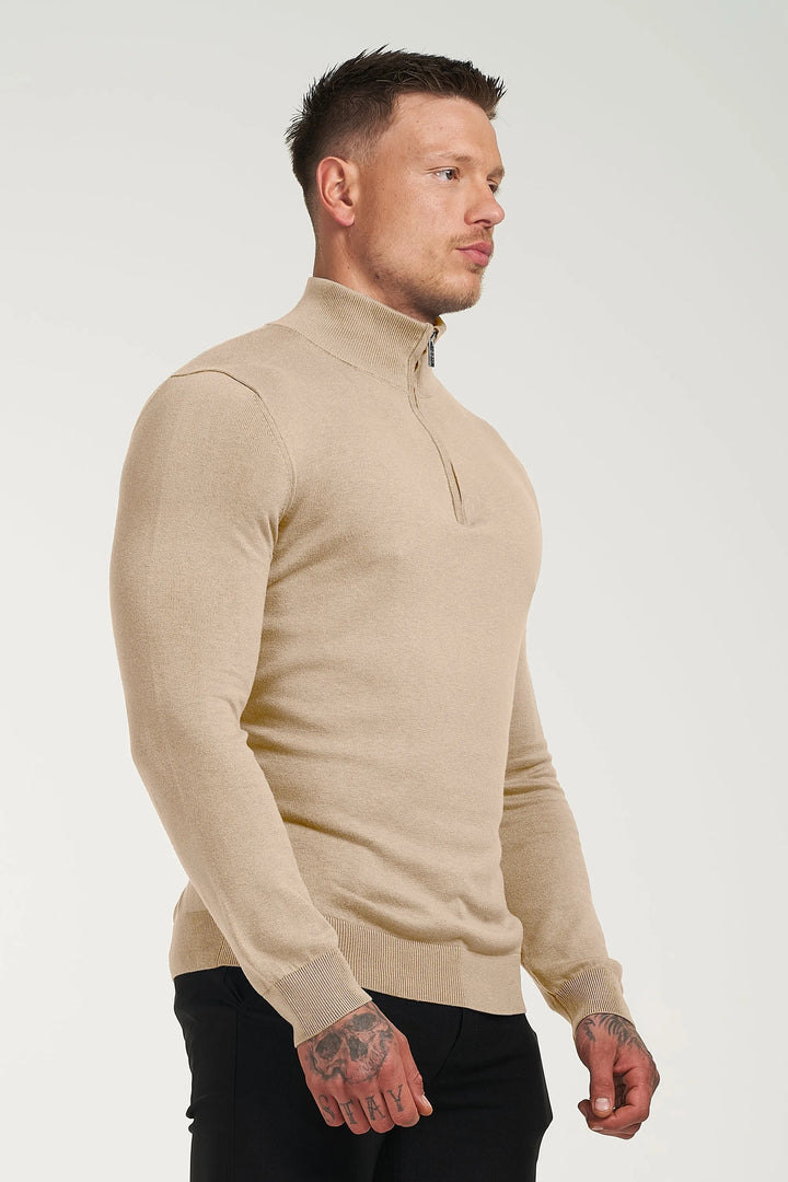 THE SANTONI QUARTER ZIP SWEATER