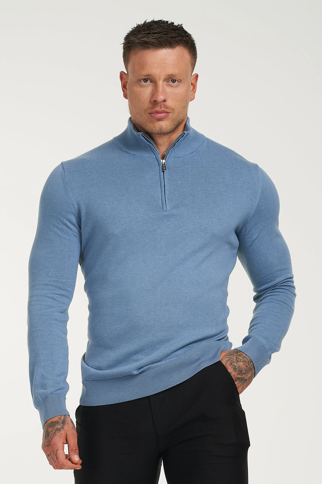 THE SANTONI QUARTER ZIP SWEATER