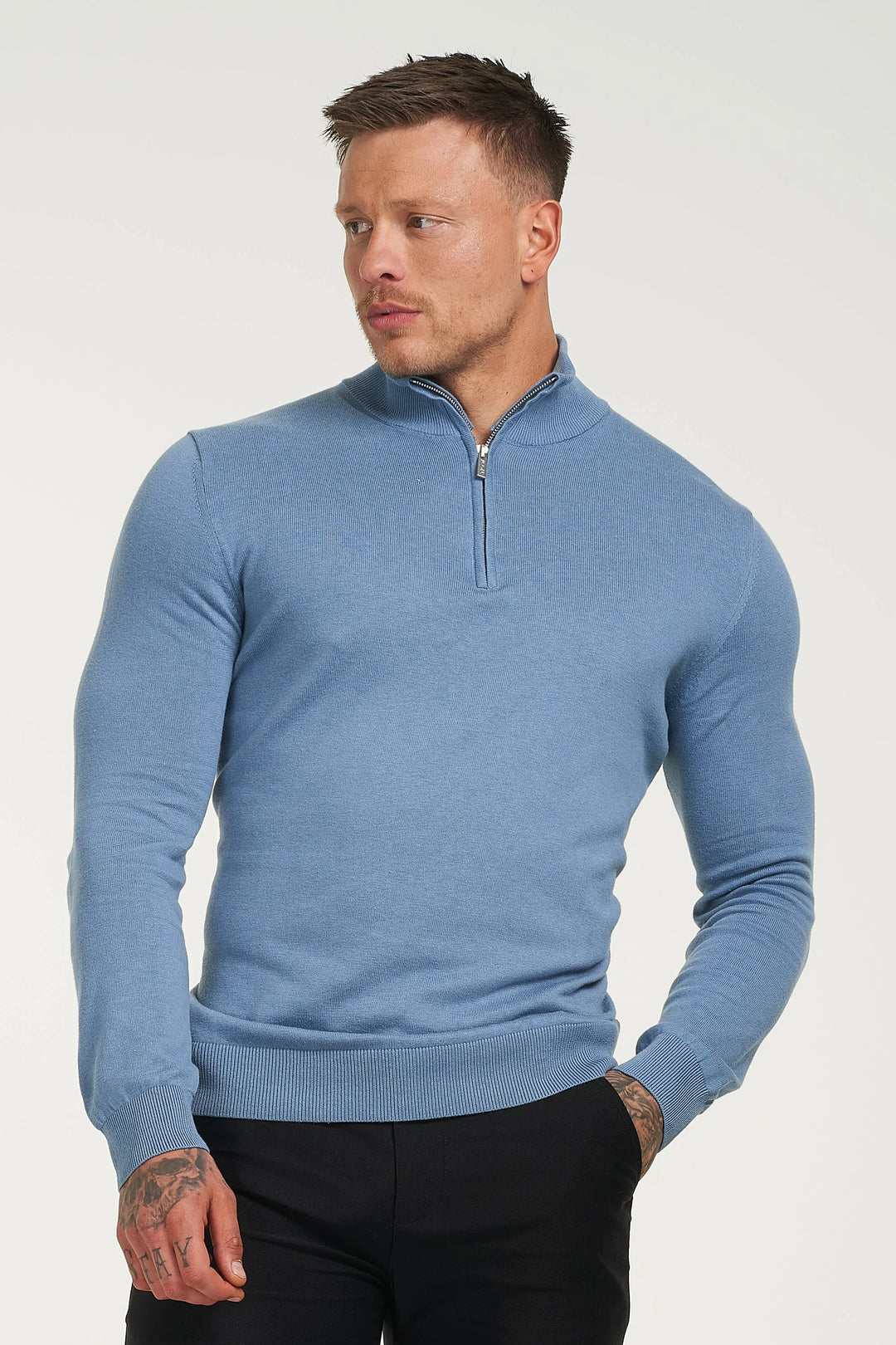 THE SANTONI QUARTER ZIP SWEATER