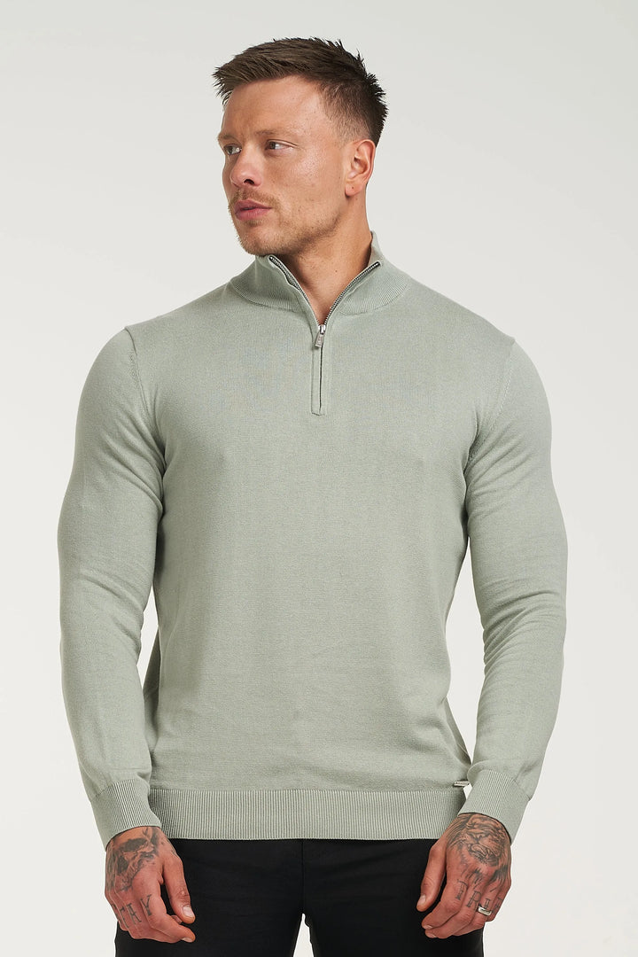 THE SANTONI QUARTER ZIP SWEATER