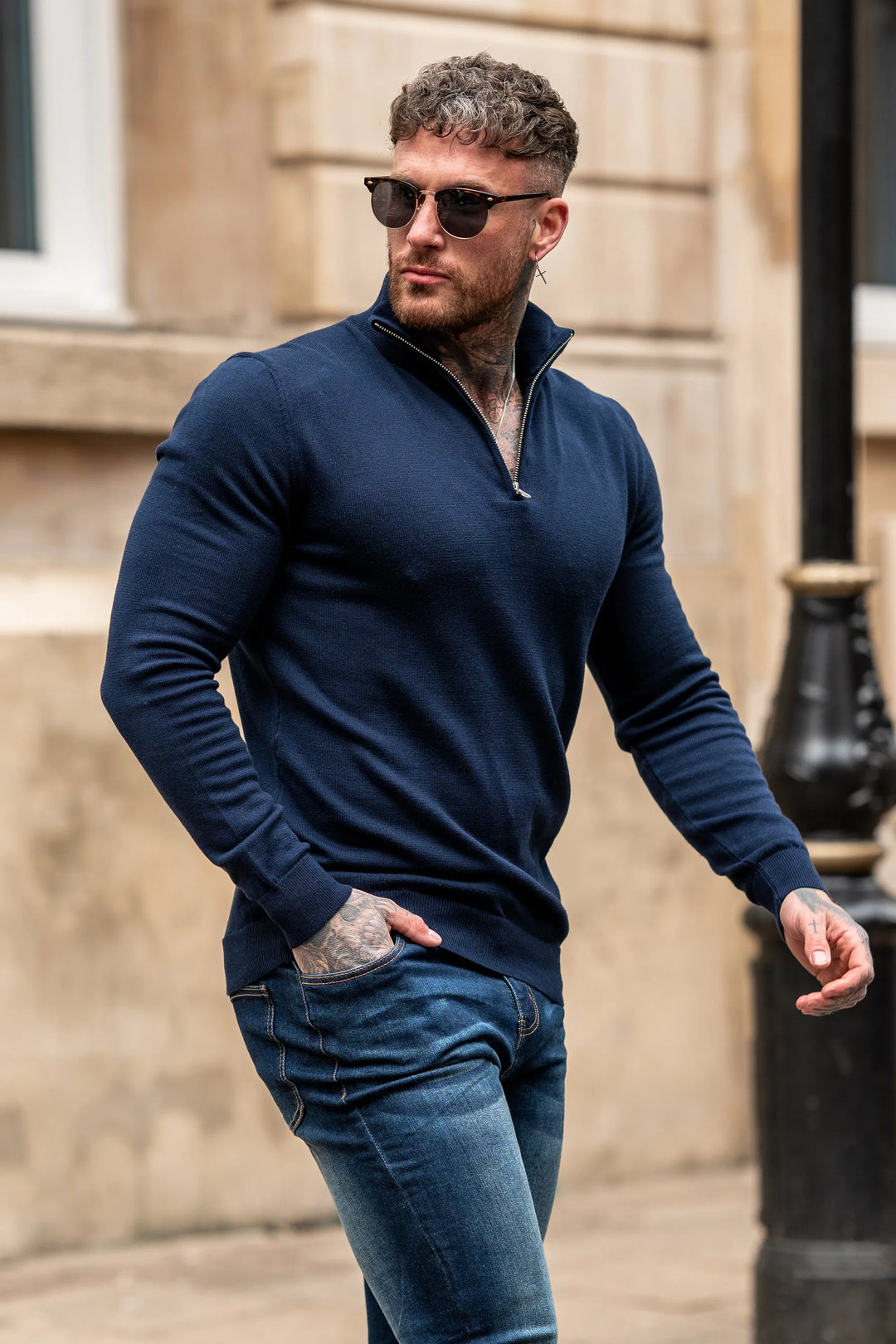 THE SANTONI QUARTER ZIP SWEATER