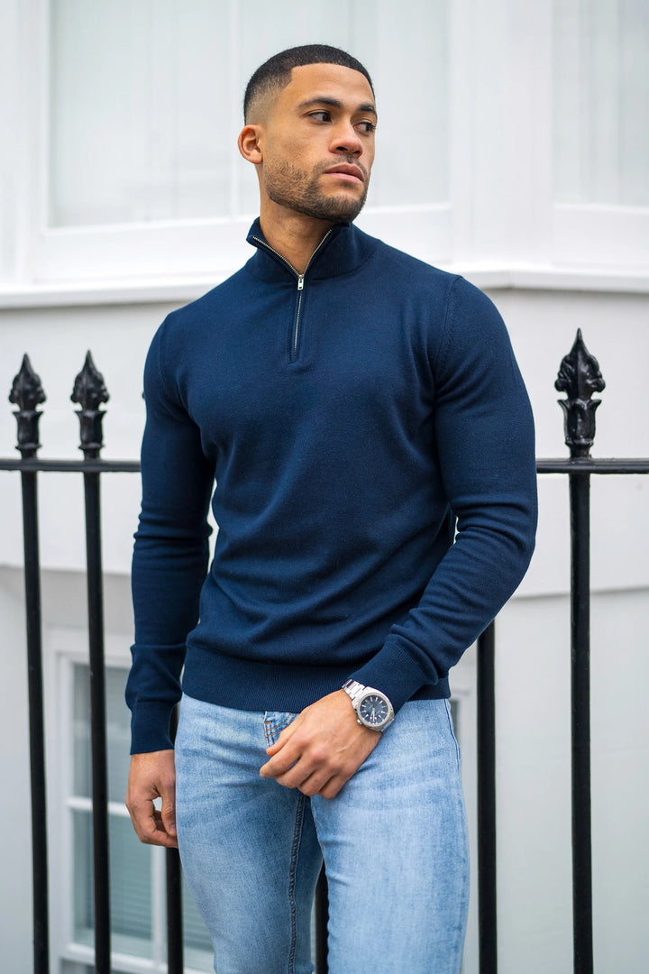 THE SANTONI QUARTER ZIP SWEATER