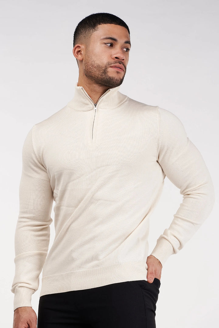 THE SANTONI QUARTER ZIP SWEATER